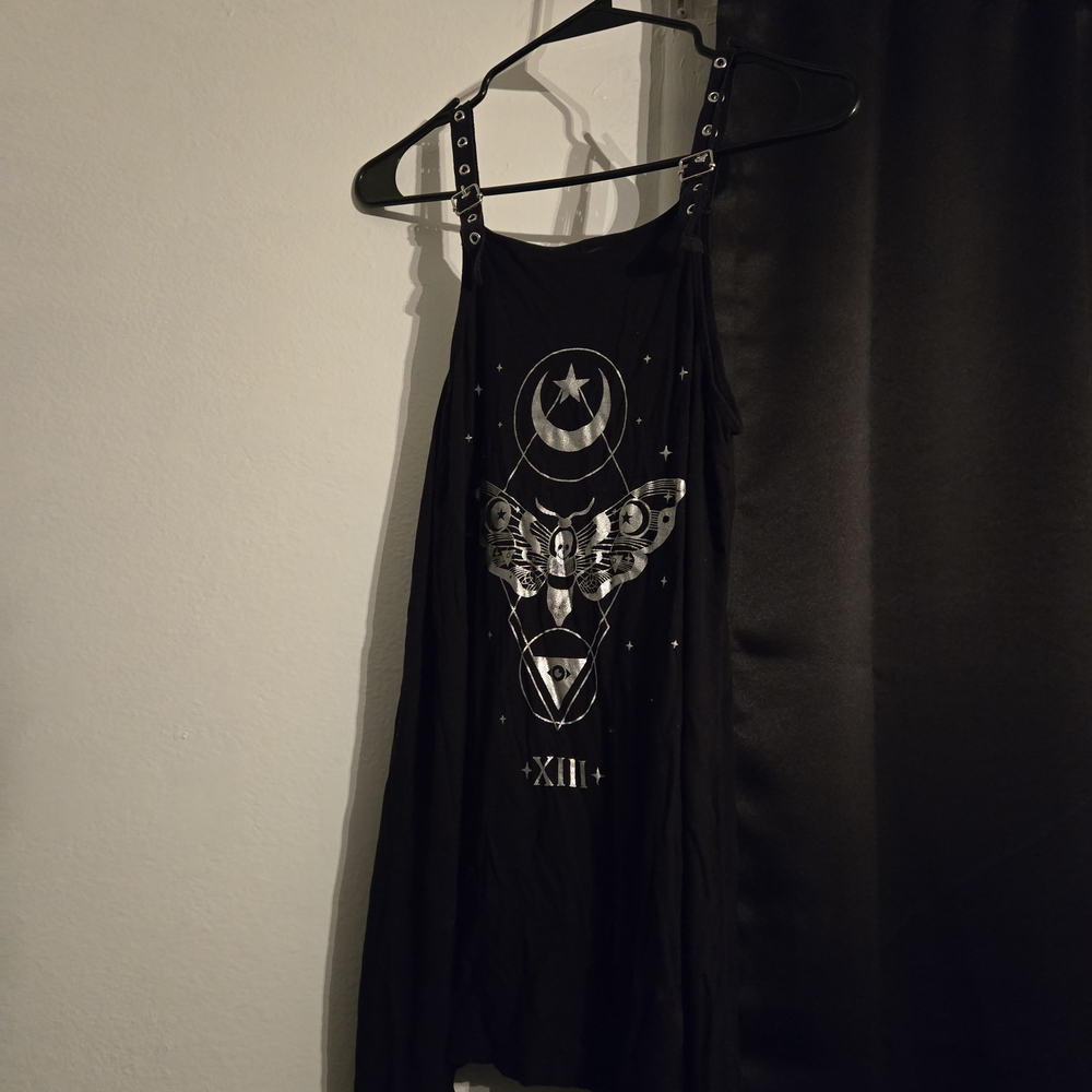 Black Tank Top Buckle + Death Moth Graphic